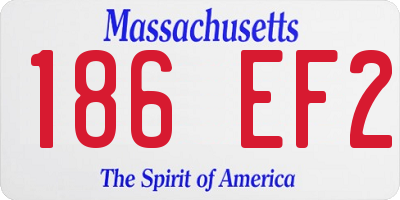 MA license plate 186EF2