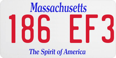 MA license plate 186EF3