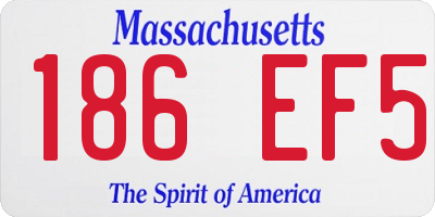 MA license plate 186EF5