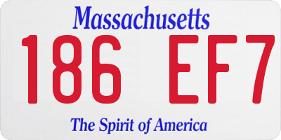 MA license plate 186EF7