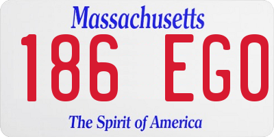 MA license plate 186EG0