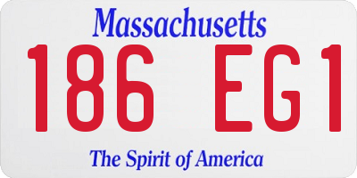 MA license plate 186EG1