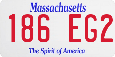 MA license plate 186EG2