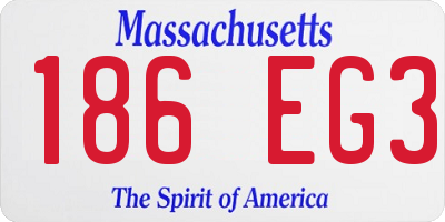 MA license plate 186EG3