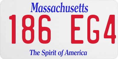 MA license plate 186EG4