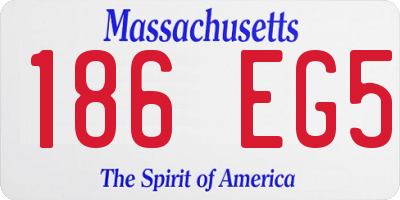 MA license plate 186EG5