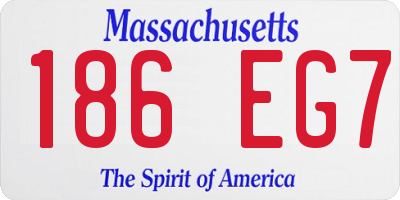 MA license plate 186EG7