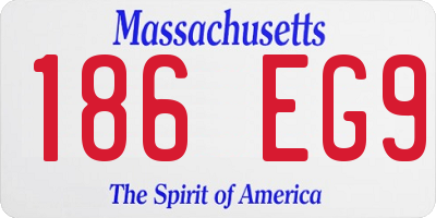 MA license plate 186EG9
