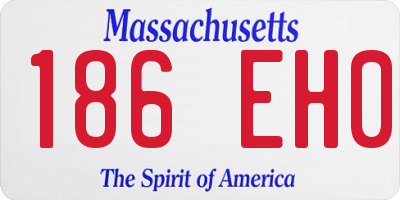 MA license plate 186EH0