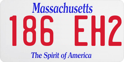 MA license plate 186EH2