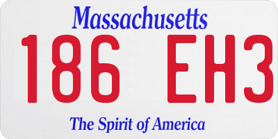 MA license plate 186EH3