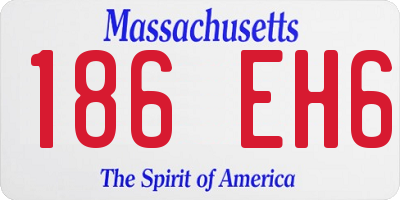 MA license plate 186EH6
