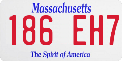 MA license plate 186EH7