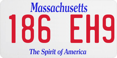 MA license plate 186EH9