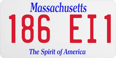 MA license plate 186EI1