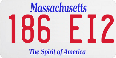 MA license plate 186EI2