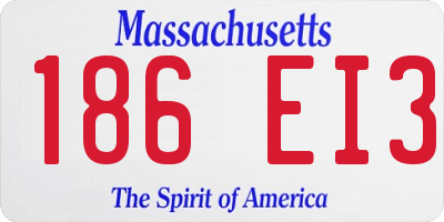 MA license plate 186EI3