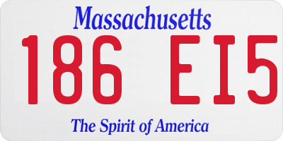MA license plate 186EI5