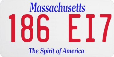 MA license plate 186EI7