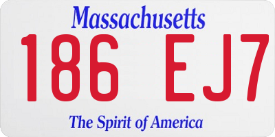 MA license plate 186EJ7