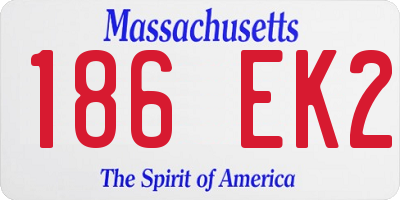 MA license plate 186EK2
