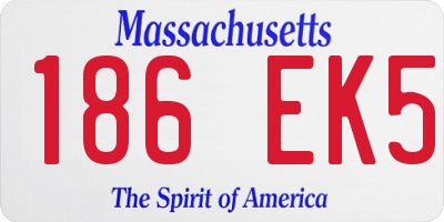 MA license plate 186EK5
