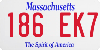 MA license plate 186EK7