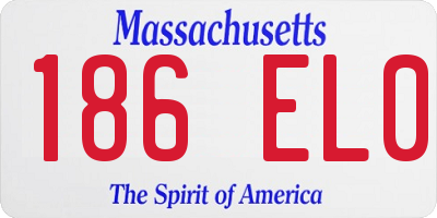MA license plate 186EL0