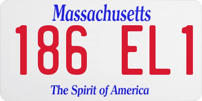 MA license plate 186EL1