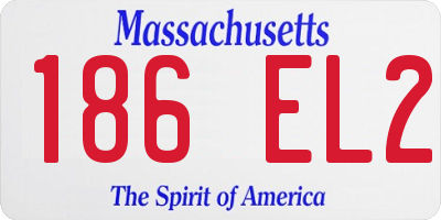MA license plate 186EL2