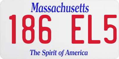 MA license plate 186EL5