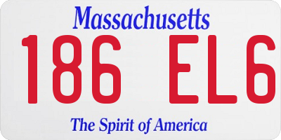 MA license plate 186EL6