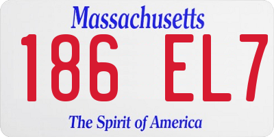 MA license plate 186EL7