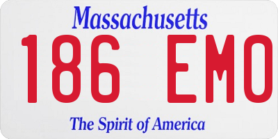 MA license plate 186EM0