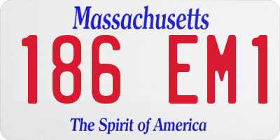 MA license plate 186EM1