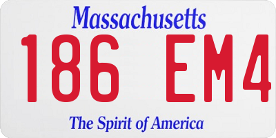 MA license plate 186EM4