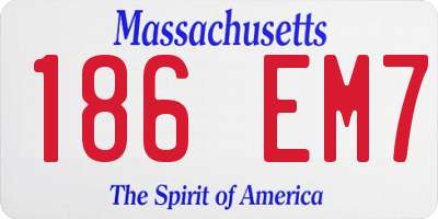 MA license plate 186EM7