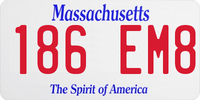 MA license plate 186EM8