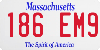 MA license plate 186EM9