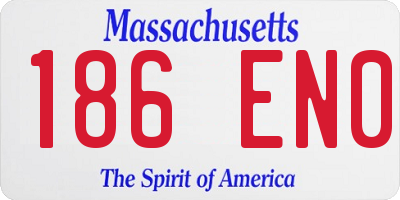 MA license plate 186EN0