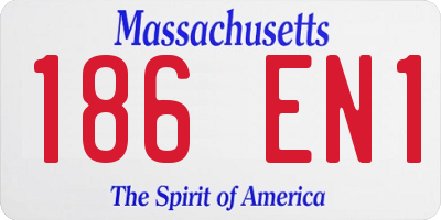 MA license plate 186EN1