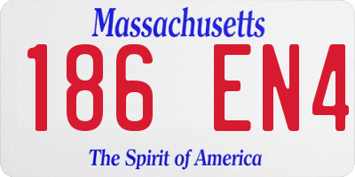 MA license plate 186EN4
