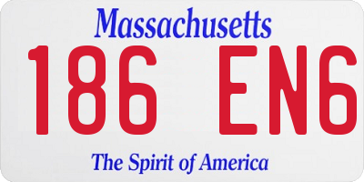 MA license plate 186EN6