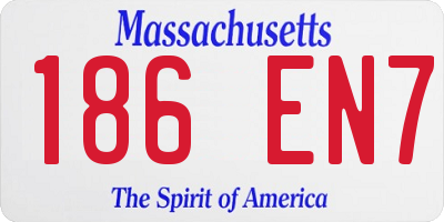 MA license plate 186EN7