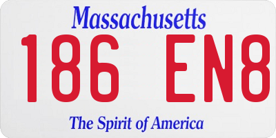 MA license plate 186EN8
