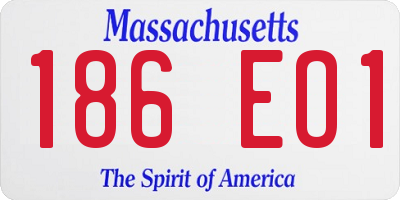 MA license plate 186EO1
