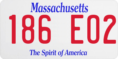MA license plate 186EO2