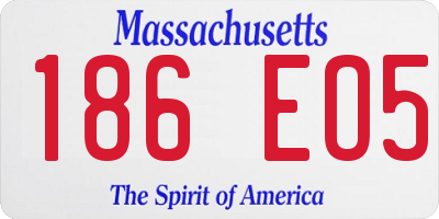 MA license plate 186EO5