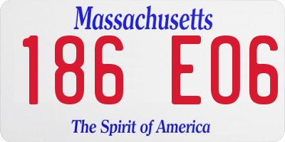 MA license plate 186EO6