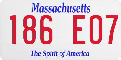 MA license plate 186EO7